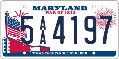 MD license plate 5AA4197