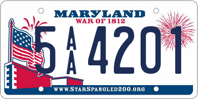 MD license plate 5AA4201