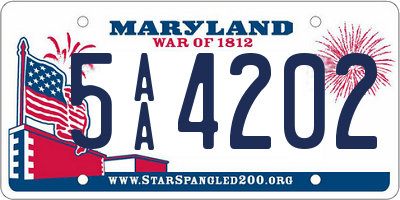 MD license plate 5AA4202