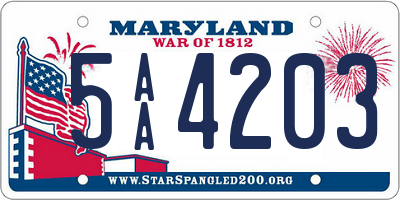 MD license plate 5AA4203