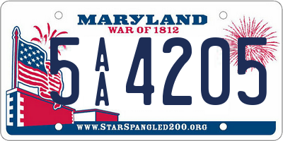 MD license plate 5AA4205