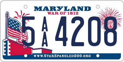 MD license plate 5AA4208