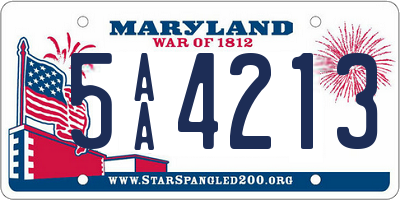 MD license plate 5AA4213