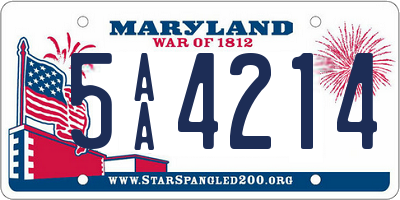 MD license plate 5AA4214