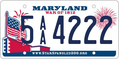 MD license plate 5AA4222