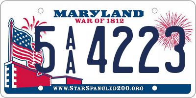 MD license plate 5AA4223