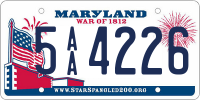 MD license plate 5AA4226