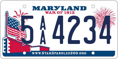 MD license plate 5AA4234