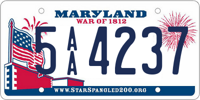 MD license plate 5AA4237