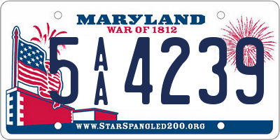 MD license plate 5AA4239