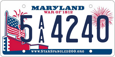 MD license plate 5AA4240