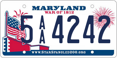 MD license plate 5AA4242