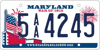 MD license plate 5AA4245