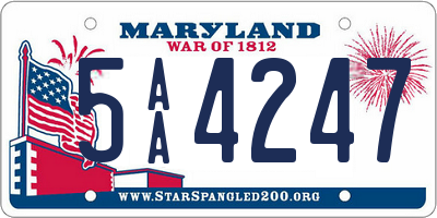 MD license plate 5AA4247