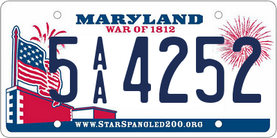 MD license plate 5AA4252