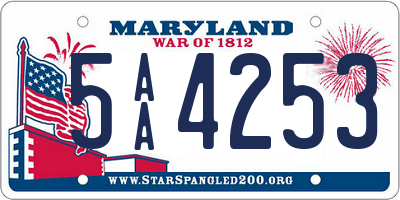 MD license plate 5AA4253