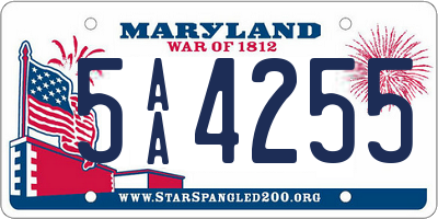 MD license plate 5AA4255