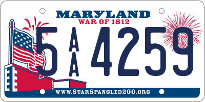 MD license plate 5AA4259