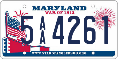MD license plate 5AA4261