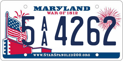 MD license plate 5AA4262