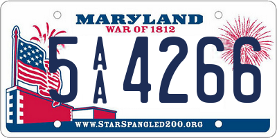 MD license plate 5AA4266