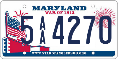 MD license plate 5AA4270