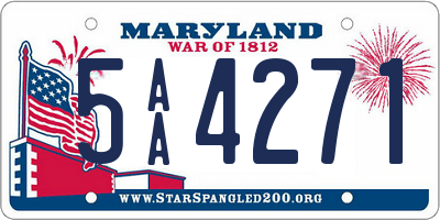 MD license plate 5AA4271