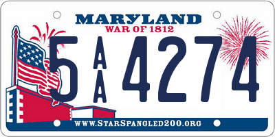 MD license plate 5AA4274