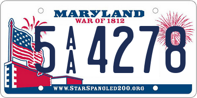 MD license plate 5AA4278