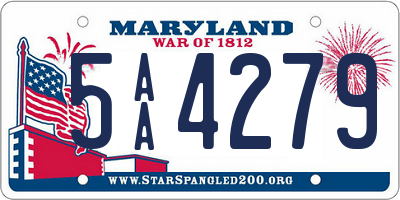 MD license plate 5AA4279