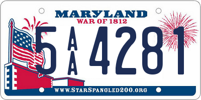 MD license plate 5AA4281
