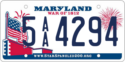 MD license plate 5AA4294