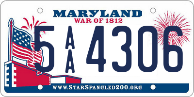 MD license plate 5AA4306