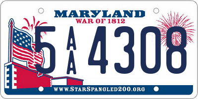 MD license plate 5AA4308