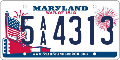 MD license plate 5AA4313