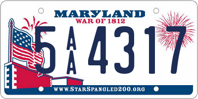 MD license plate 5AA4317