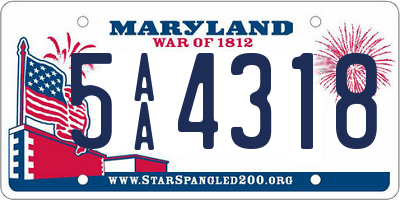 MD license plate 5AA4318