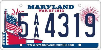 MD license plate 5AA4319