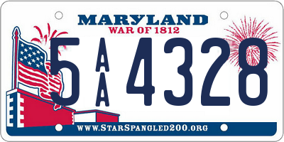 MD license plate 5AA4328