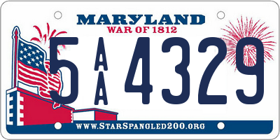 MD license plate 5AA4329