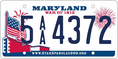 MD license plate 5AA4372