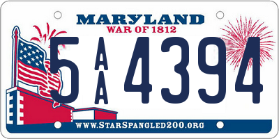 MD license plate 5AA4394