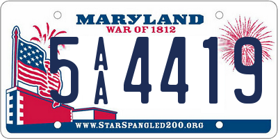 MD license plate 5AA4419