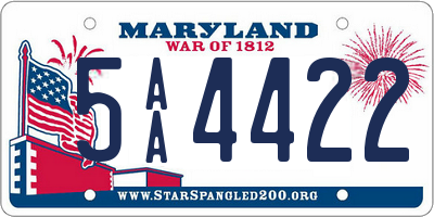 MD license plate 5AA4422