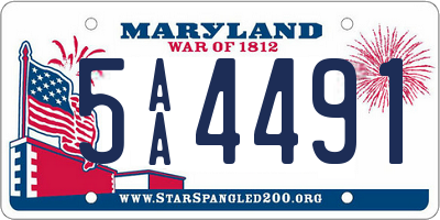 MD license plate 5AA4491