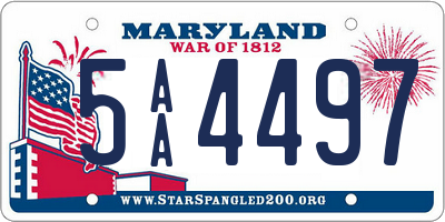 MD license plate 5AA4497