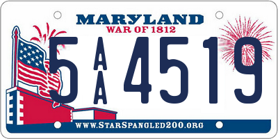 MD license plate 5AA4519