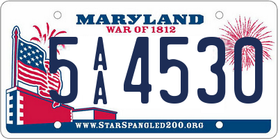 MD license plate 5AA4530