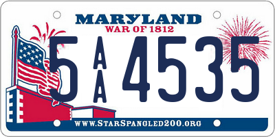 MD license plate 5AA4535