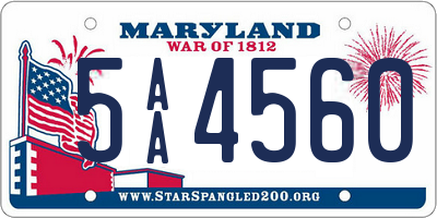 MD license plate 5AA4560